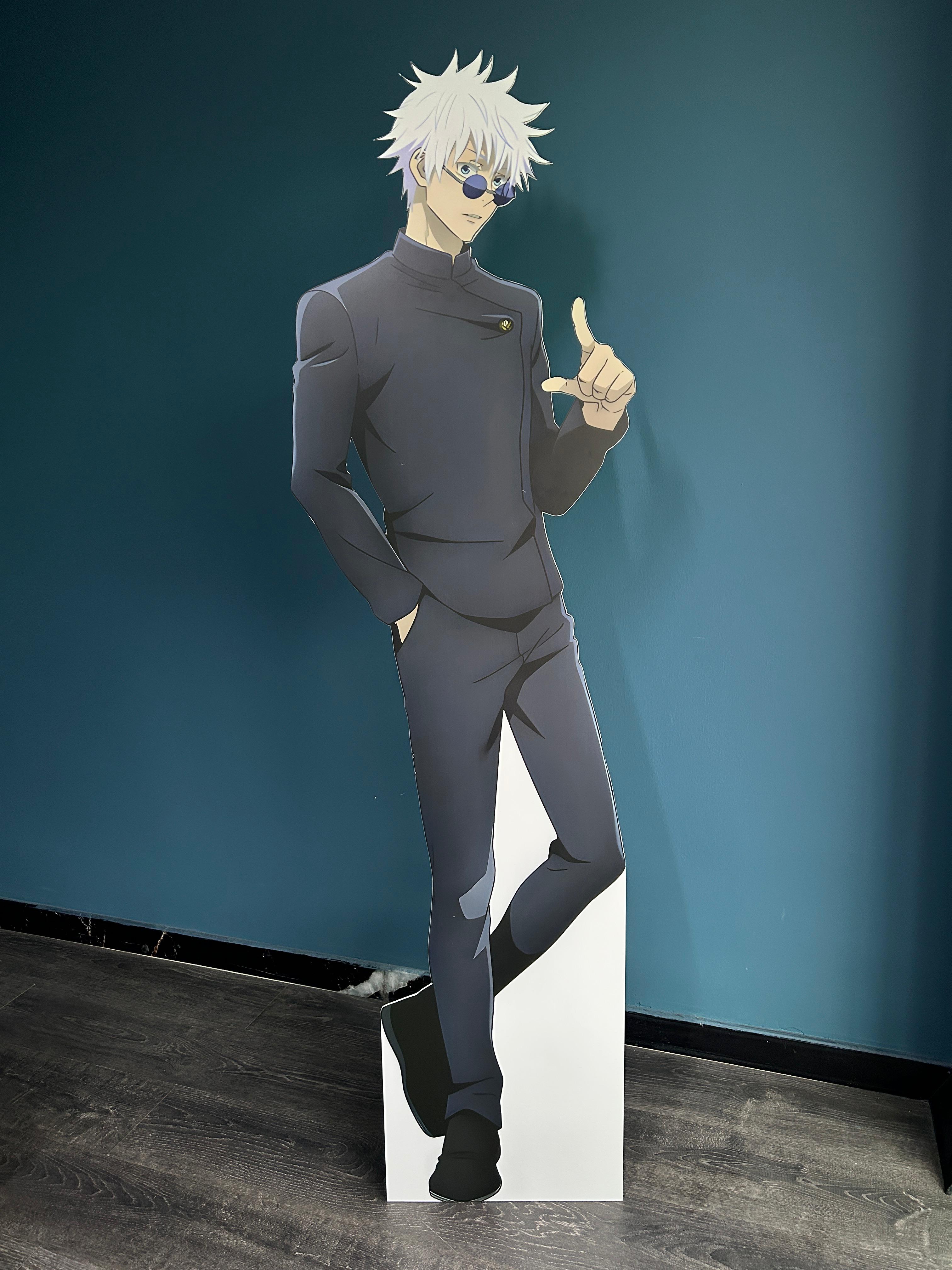 Satoru Gojo Cardboard Cutout Lifesize Model Satoru Gojo Figur Mockup